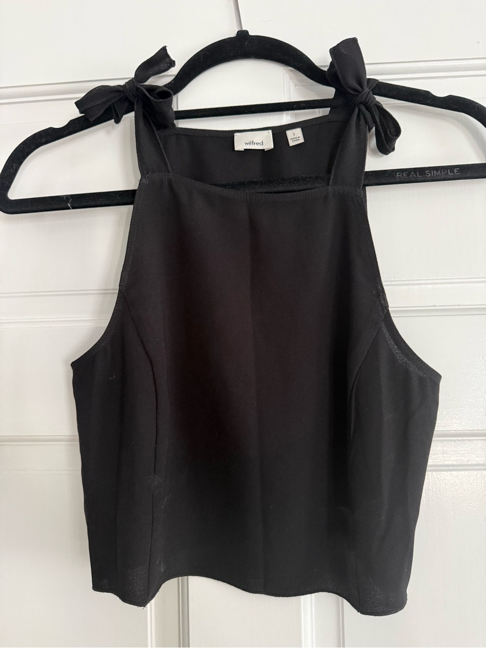 Wilfred Black Tie-Shoulder Square Neck Camisole